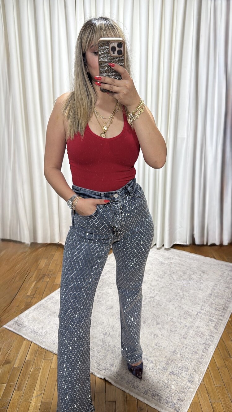 Taşlı jean