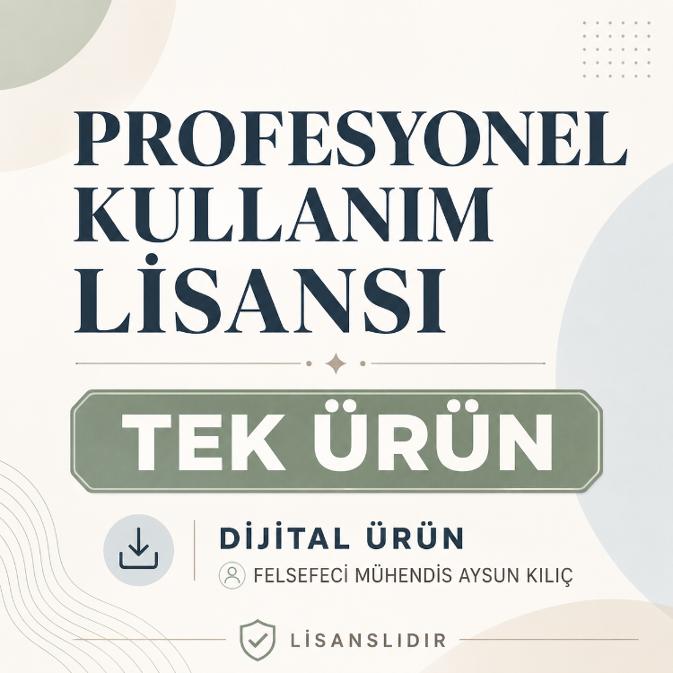 PROFESYONEL KULLANIM LİSANSI– TEK ÜRÜN 