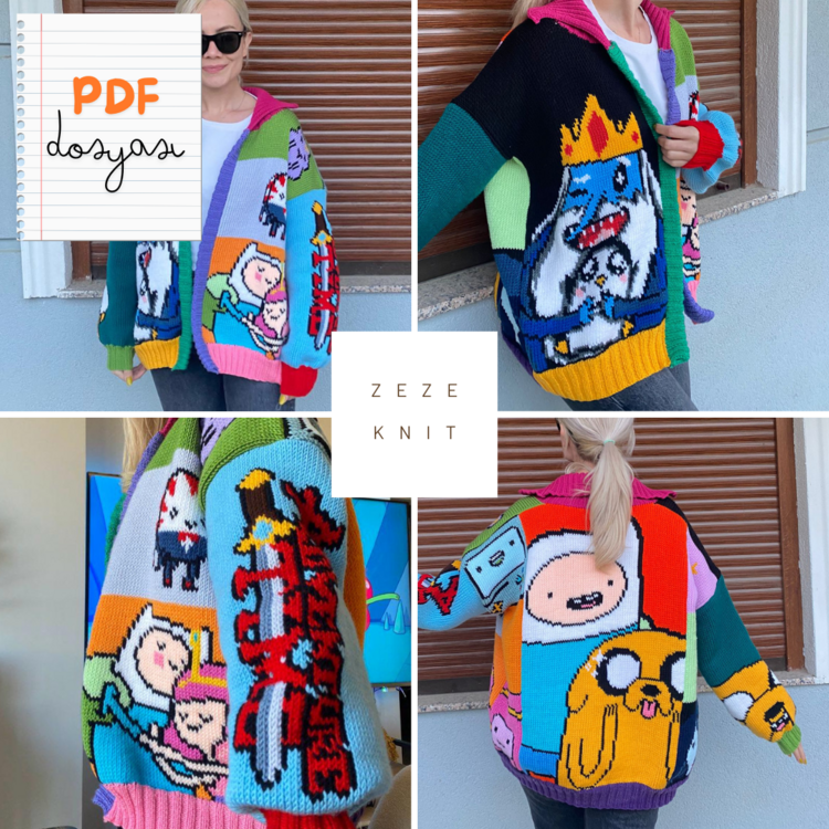 Adventure Time Figürlü Videolu Hırka Tarifi PDF + Video