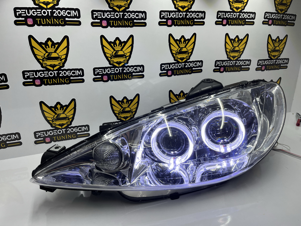 206 ÇİFT MERCEKLİ LED  FAR TAKIMI