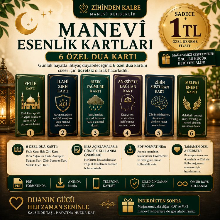 Ücretsiz Manevî Esenlik Kartları | 6 Özel Dua Kartı