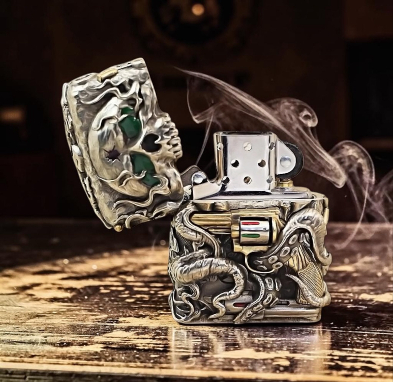 Zippo Skull Gun Silver 