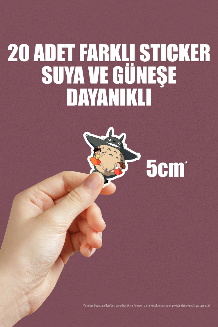 Totoro Ghibli Anime Sticker Paketi (20 Sticker)