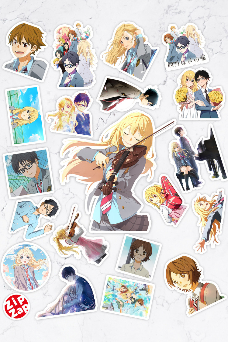 Your Lie in April (Shigatsu wa Kimi no Uso) Anime Sticker Paketi (20 Sticker)