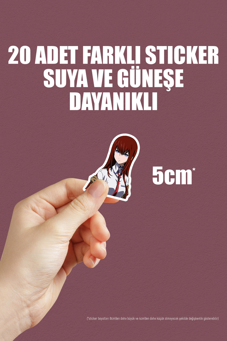 Steins Gate Anime Sticker Paketi (20 Sticker)
