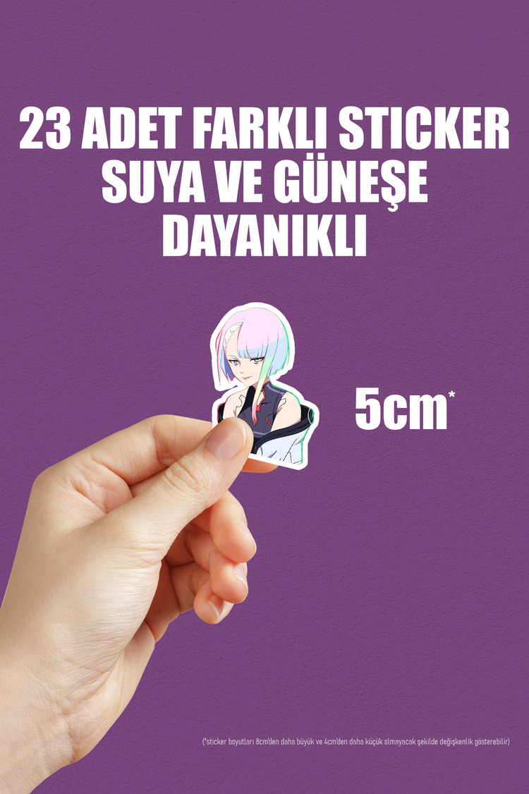 Cyberpunk Edgerunners Anime Sticker Paketi (23 Sticker)
