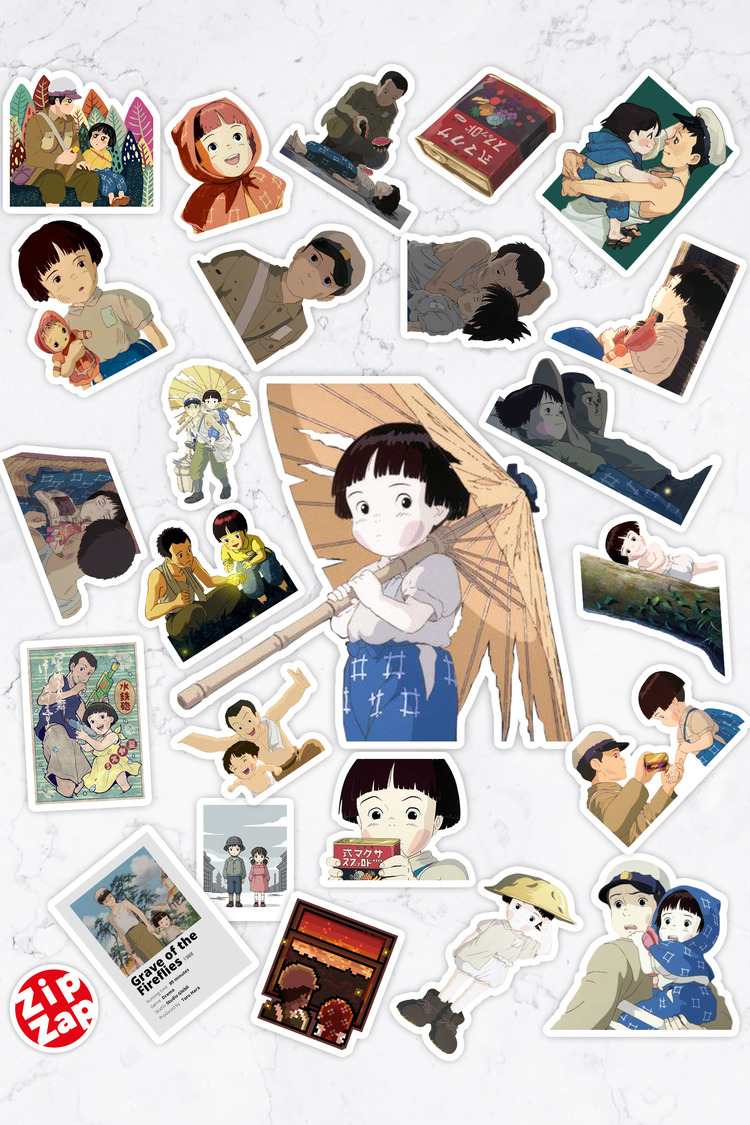 Ateşböceklerinin Mezarı Grave of the Fireflies Ghibli Anime Sticker Paketi (25 Sticker)