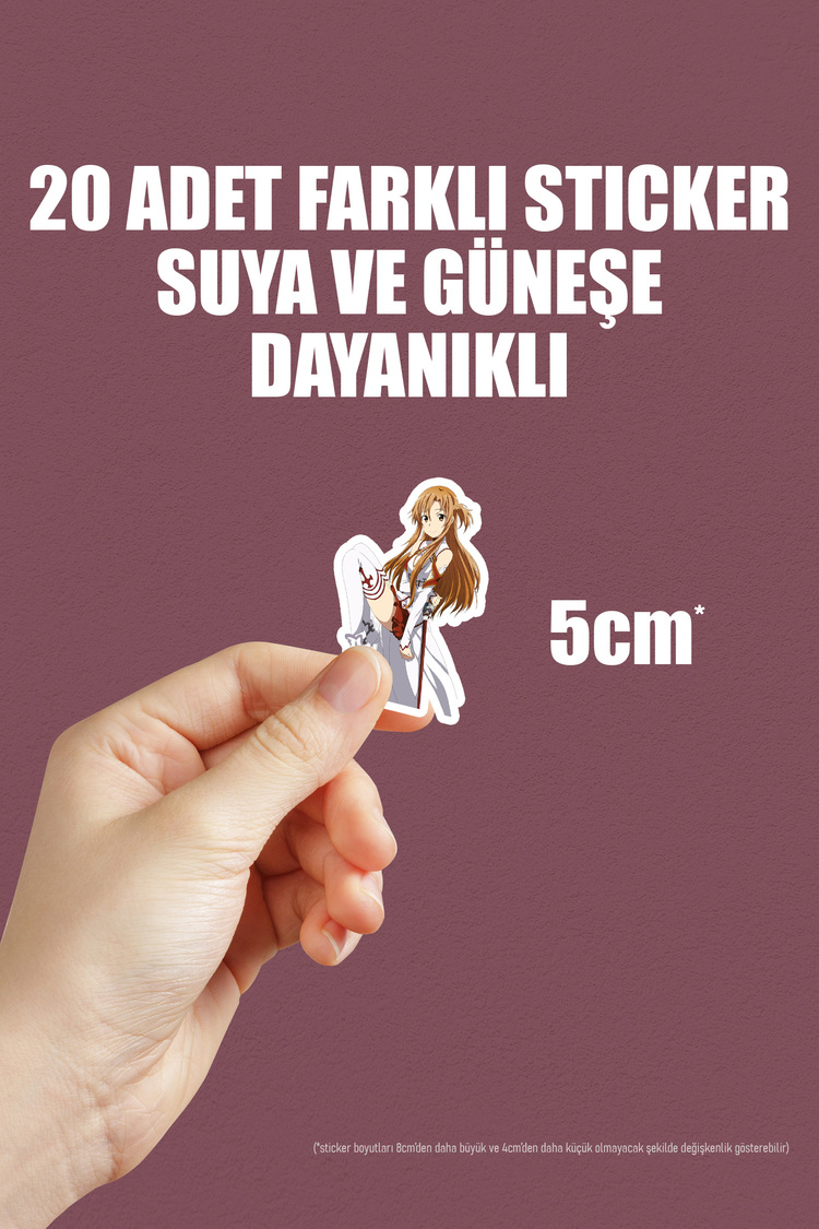 Sword Art Online Anime Sticker Paketi (20 Sticker)