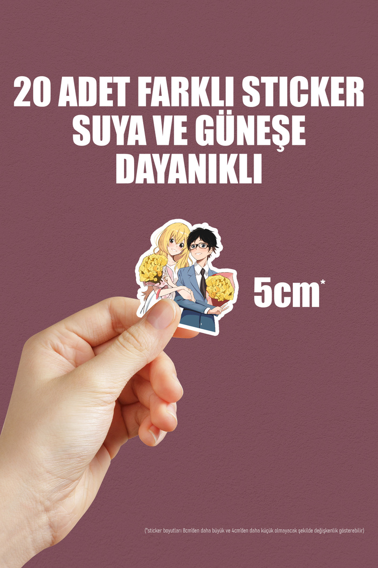 Your Lie in April (Shigatsu wa Kimi no Uso) Anime Sticker Paketi (20 Sticker)