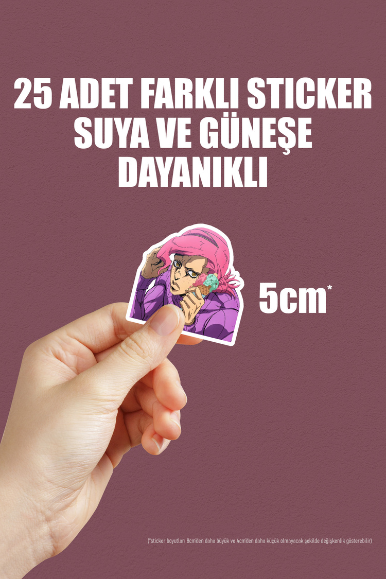 JoJo no Kimyou na Bouken part 5 Anime Sticker Paketi (25 Sticker)