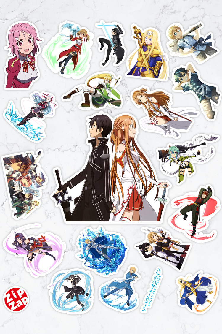 Sword Art Online Anime Sticker Paketi (20 Sticker)