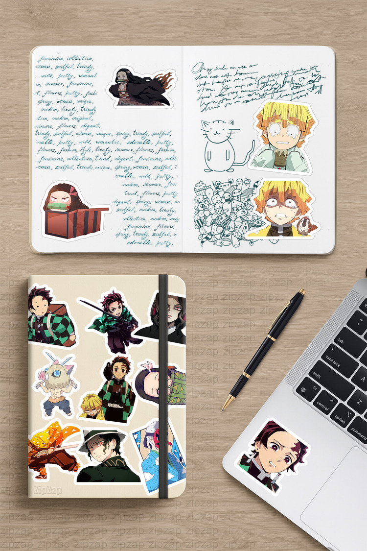 Demon Slayer ( Kimetsu no Yaiba ) Anime Sticker Paketi (20 Sticker)