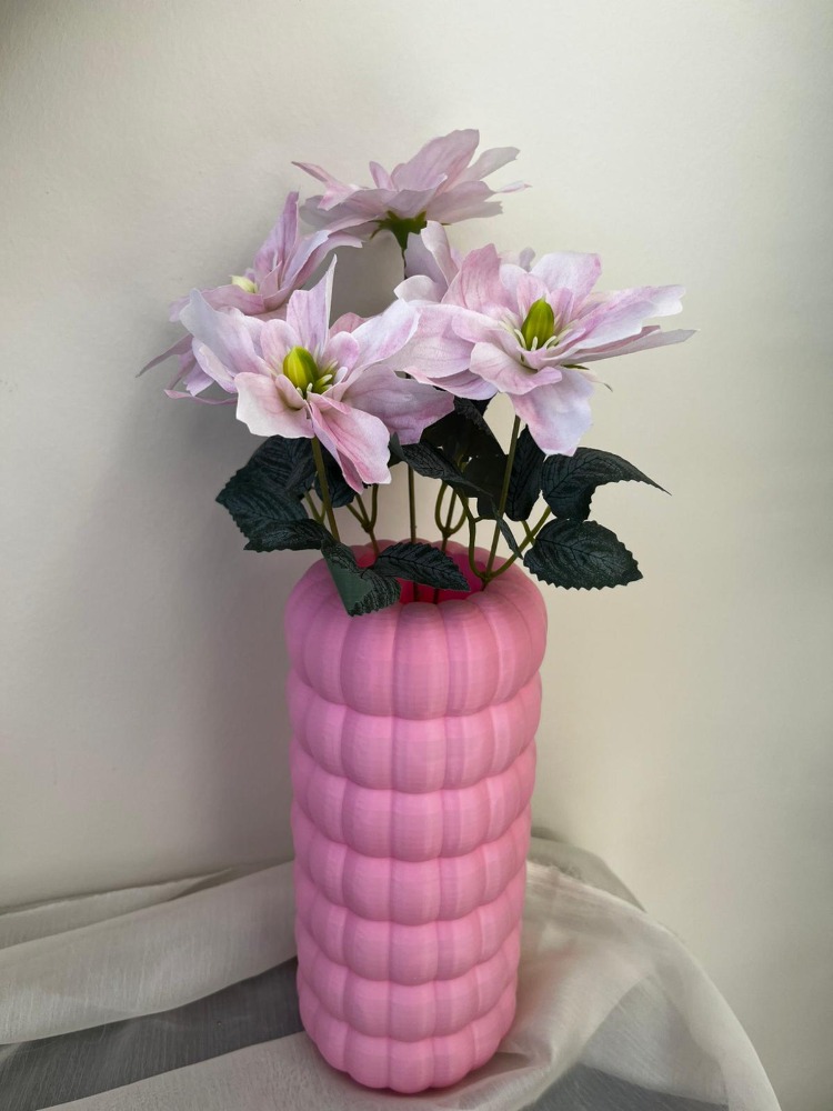 PEMBE STAR ÇİÇEKLİ PP PEMBE VAZO MODEL