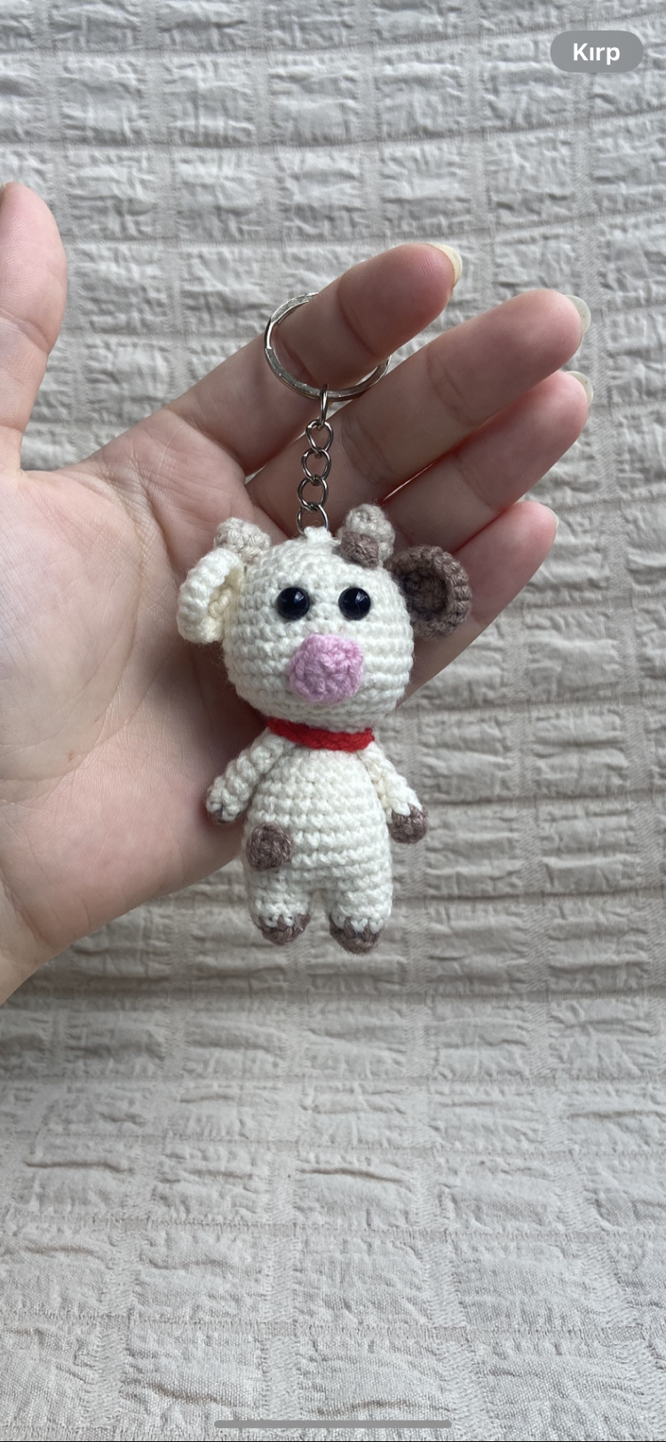 Amigurumi inek anahtarlık