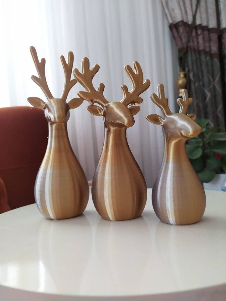 3 lü geyik, premium renk (Gold+Gümüş) 