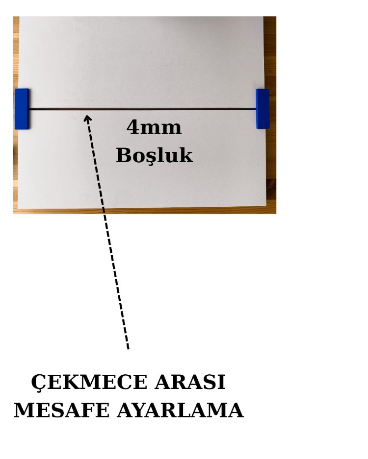 çekmece rafı arası takoz