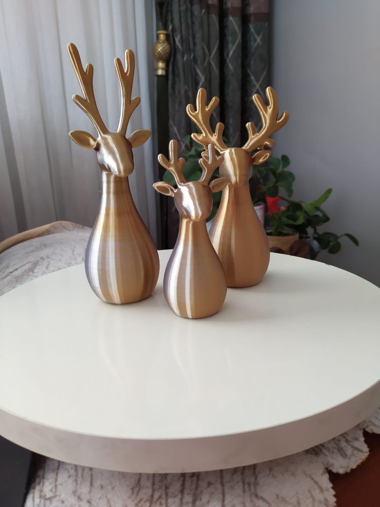 3 lü geyik, premium renk (Gold+Gümüş) 
