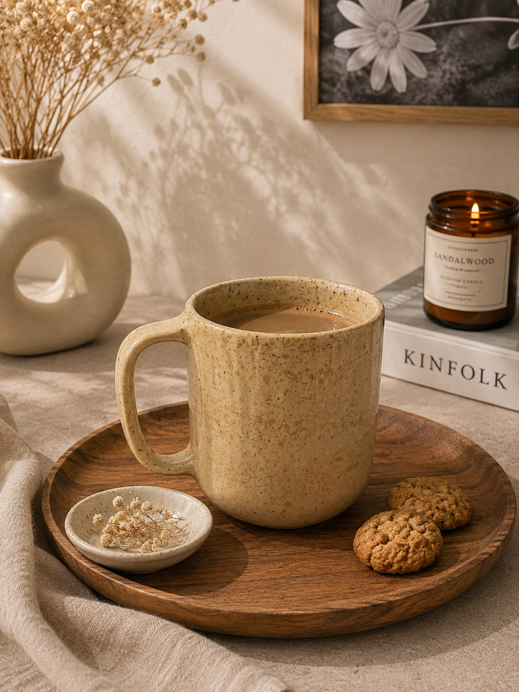 Serene&Natural 260 ml Doğal Desenli Stoneware Kupa
