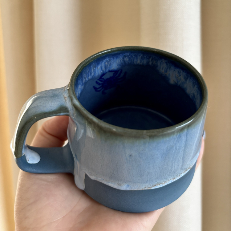 Ocean Breeze 190 ml Mavi Stoneware Fincan (Dekal Detaylı)