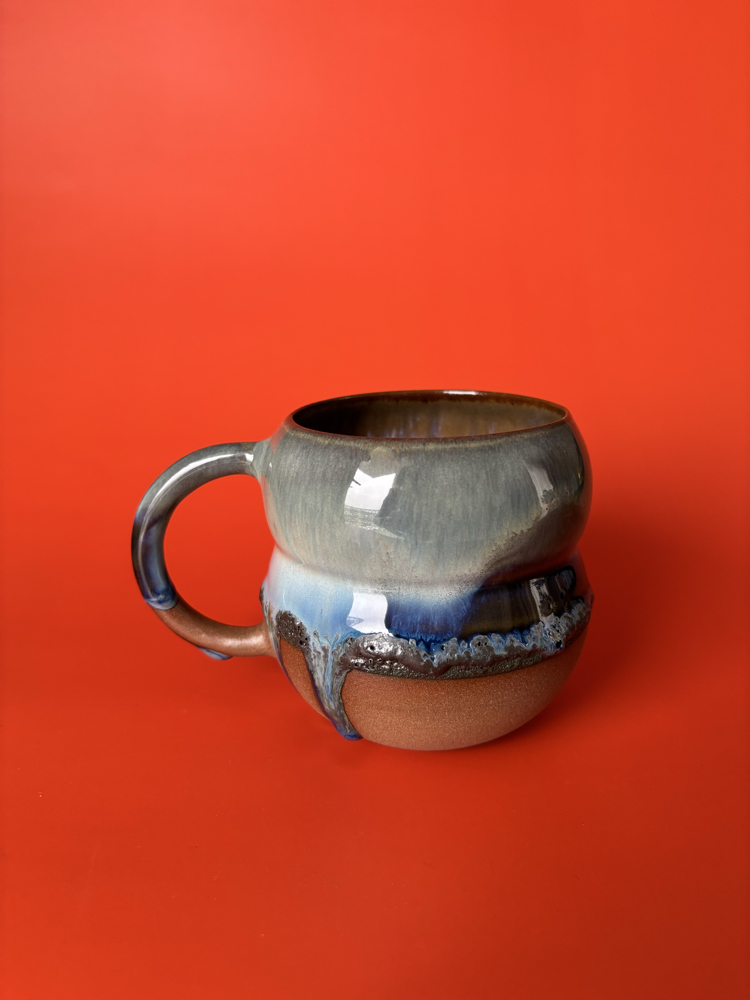 Choppy Sea 300 ml Haki Krater Detaylı Kahverengi Stoneware Kupa