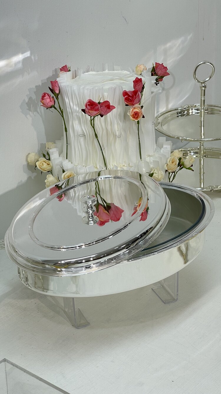 Guverse Model Oval Gümüş Kaplama Oval Servis