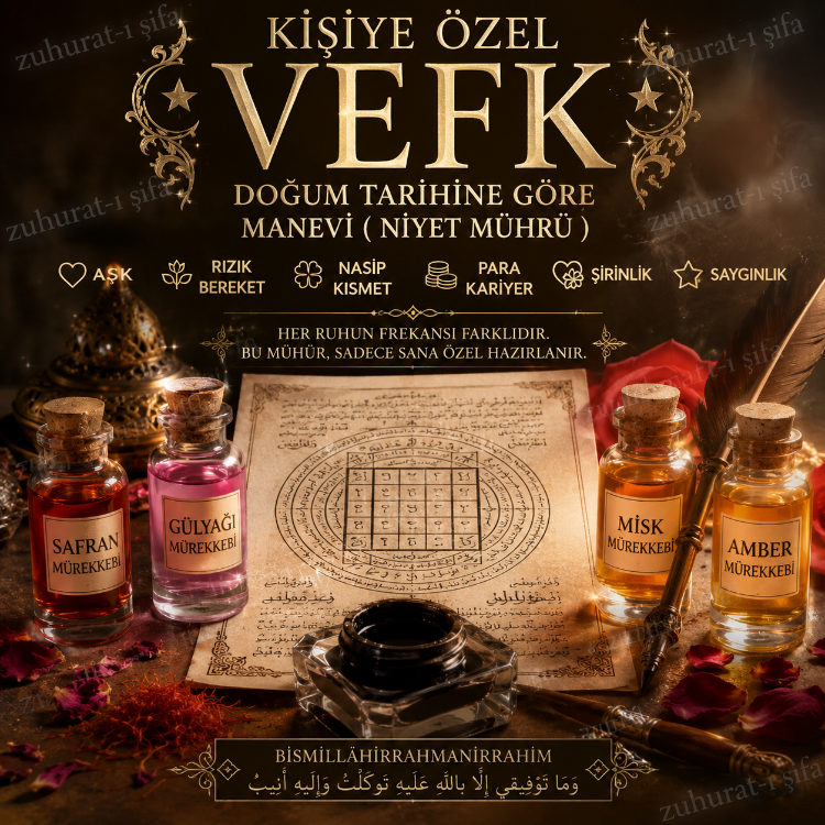 Kişiye Özel Vefk – Doğum Tarihine Göre Manevi Niyet Mührü