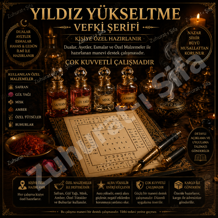 Kişiye Özel Yıldız Yükseltme Vefki Şerifi • Aura Güçlendirme