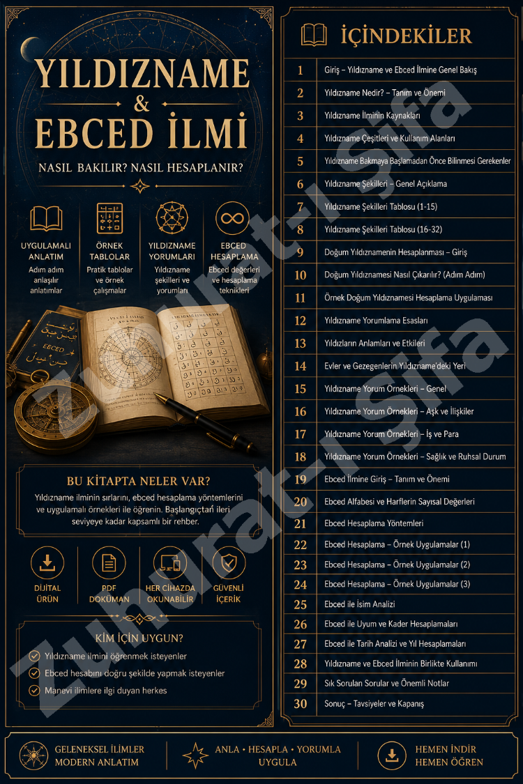 Yıldızname & Ebced İlmi Eğitimi – Nasıl Bakılır? Nasıl Hesaplanır? Uygulamalı Rehber