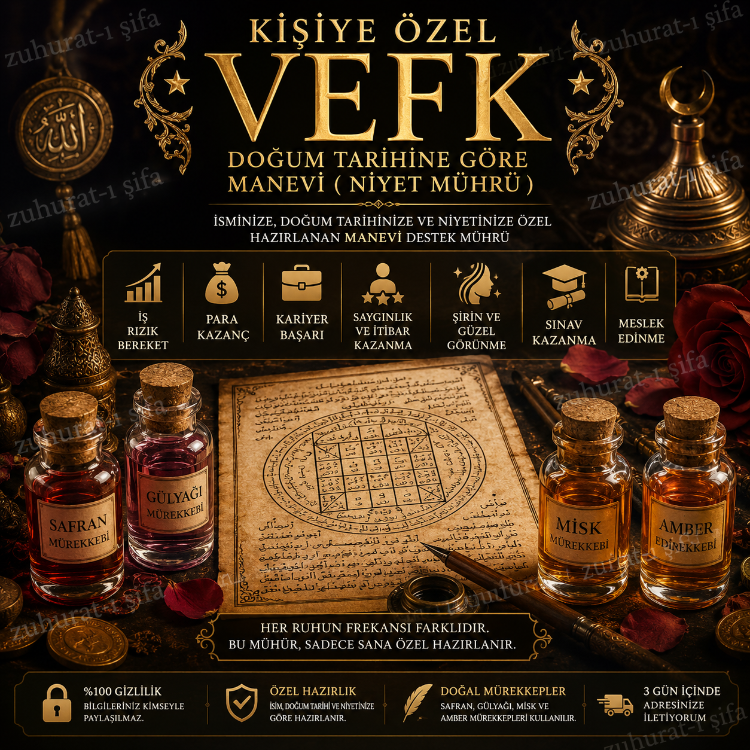 Kişiye Özel Vefk – Doğum Tarihine Göre Manevi Niyet Mührü