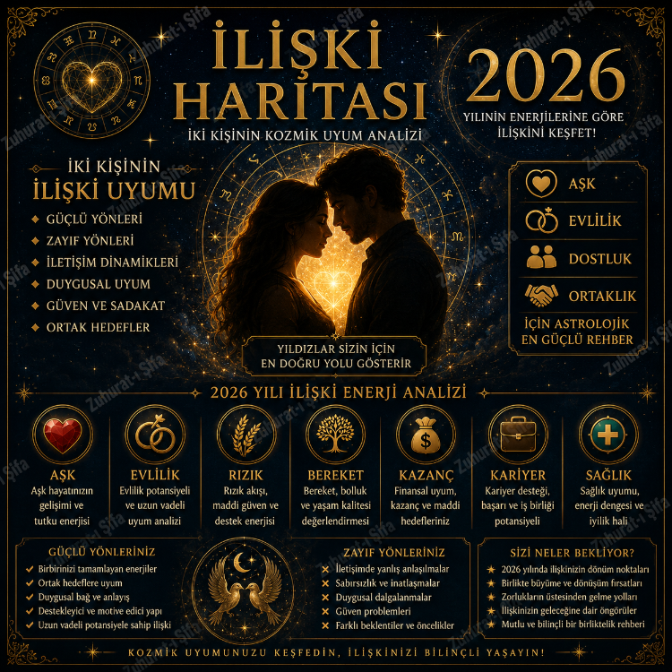 2026 İlişki Haritası & Kozmik Uyum Analizi – Aşk, Evlilik, Dostluk