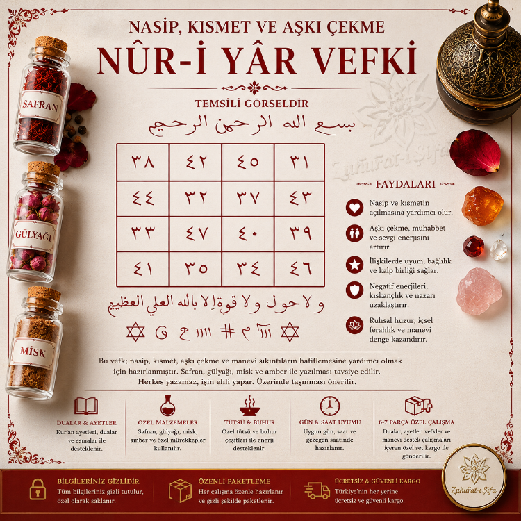 NÛR-İ YÂR VEFKİ – Nasip, Kısmet, Muhabbet ve Aşk Enerjisi Çalışması