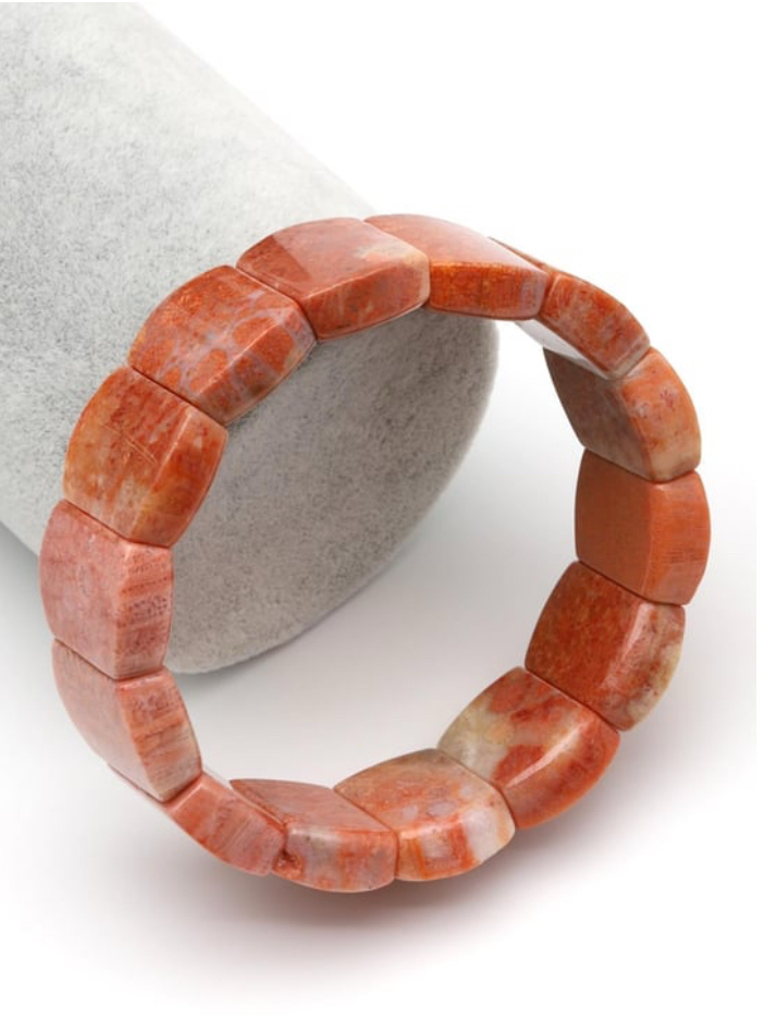Mercan Doğal Taş Bileklik 15x20 mm Özel Kesim