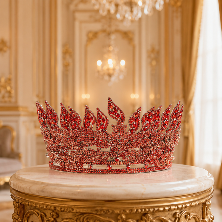 Hürrem Sultan Ruby Crown – Royal Red Crystal Tiara