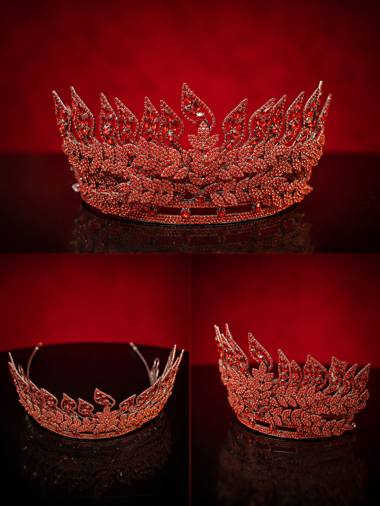 Hürrem Sultan Ruby Crown – Royal Red Crystal Tiara